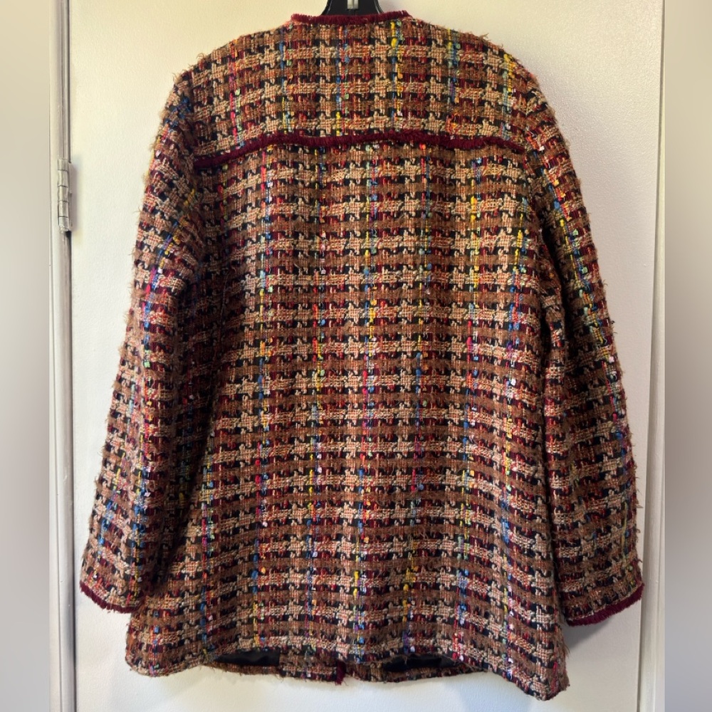 Anthropologie Ett.twa Harlequin Colorful Tweed Jacket Blazer - Picture 5 of 16